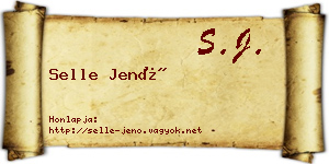 Selle Jenő névjegykártya