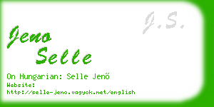 jeno selle business card